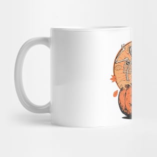 Vintage Pumpkin Skeletons Dancing Scene Mug